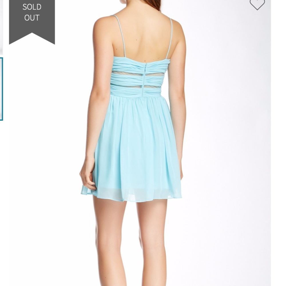 Hailey Logan light blue chiffon cut-out dress